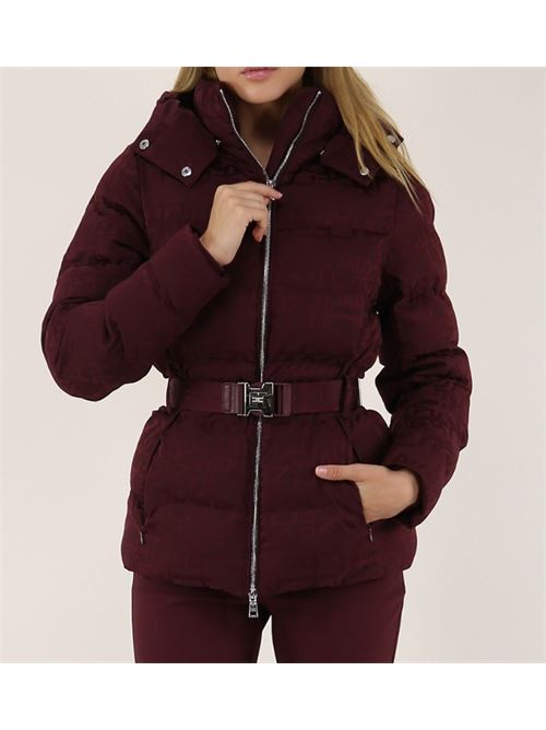 Short down jacket in nylon jacquard lettering ELISABETTA FRANCHI | PI70D46E2.CG3